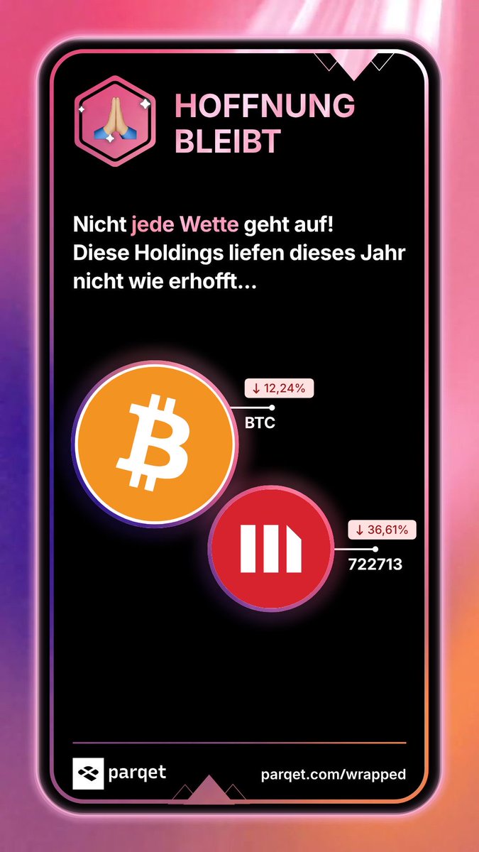 This.✌🏻1 Bitcoin = 1 Bitcoin 🙃 und nicht alles im Leben läuft besser mit Hebel 😅 
#ParqetWrapped