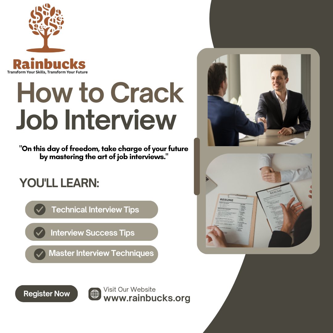 BrainBucks34569's tweet image. 🚀 Crack Your Next Job Interview with Confidence!
Turn every opportunity into a success story with the right guidance. Don’t just apply for jobs — secure them!
👉 Fill the form: forms.gle/mZuwg39G4YQDQC…
🌐 rainbucks.org

#JobInterviewTips #CareerGoals #rainbucksindia