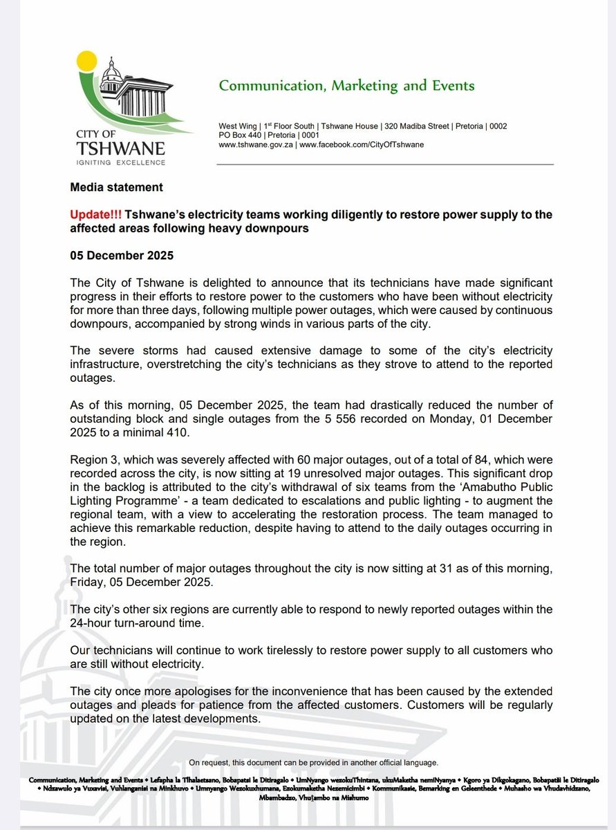City of Tshwane tweet media
