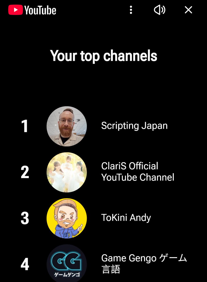 WarfareGMD's tweet image. I am proud to announce that @ScriptingJapan was my most watched YouTube channel of 2025 🔥🔥🔥🔥