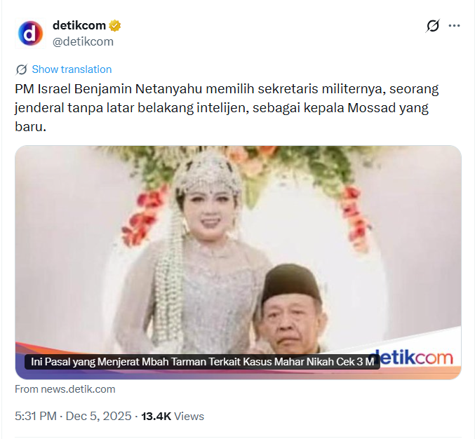 Contoh postingan X pake schedule sambil ngantuk2, iya gak min <a href="/detikcom/">detikcom</a> ?