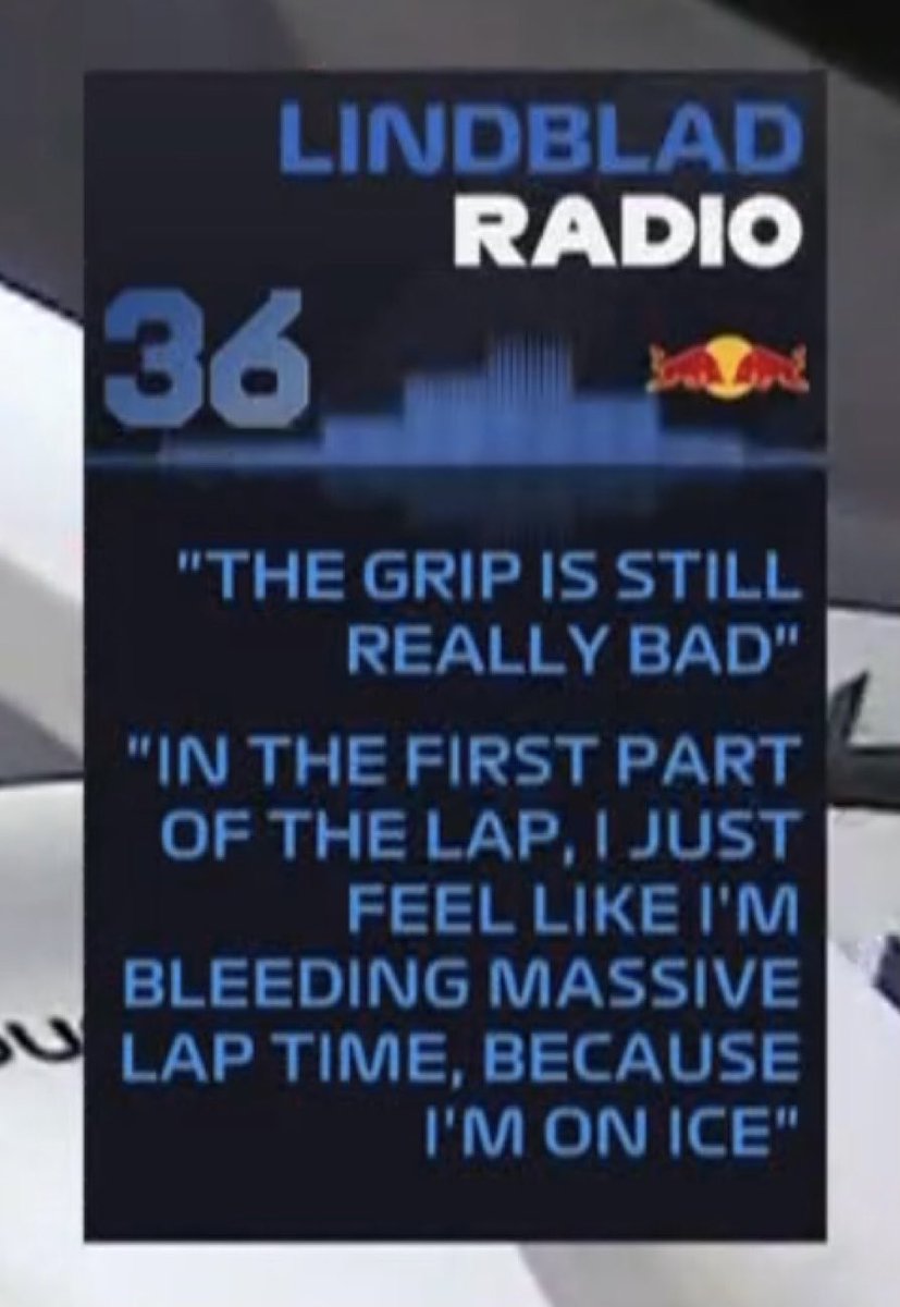 Katsweeting's tweet photo. Hey, Lindblad, just gasping that “(Yuki’s)car has no grip” isn’t going to cut it.
You are the only driver ever to compare Max’s RB21 and Yuki’s back-to-back.
So do your job: properly explain the difference to the fans watching on the other side of the screen.
#YT22 #AbuDabiGP #F1 https://t.co/icS8kNzZQ4