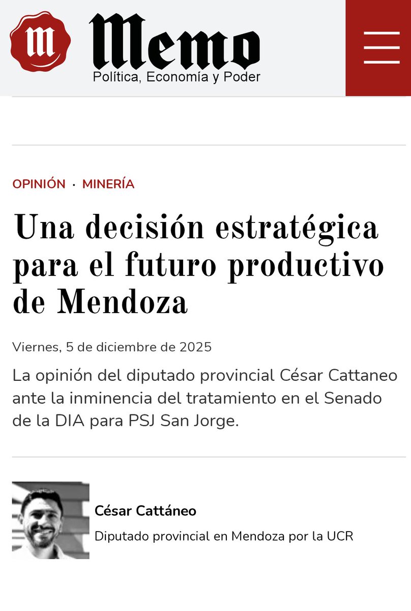 "Es importante remarcar un punto central: ninguno de estos proyectos modifica la Ley 7722 ni flexibiliza los estándares ambientales vigentes."

Nota completa  👇🏼
memo.com.ar/opinion/decisi…