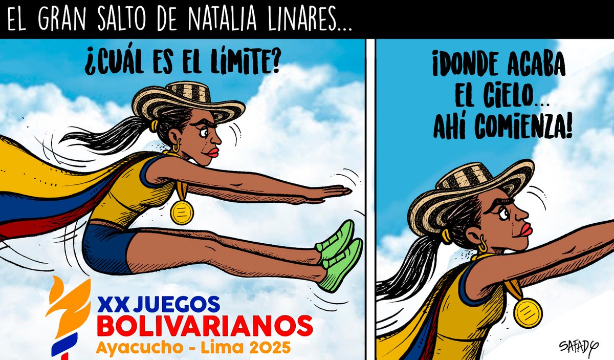 #Pilocatura👀 El gran salto de Natalia Linares...

Esta es la caricatura de hoy 5 de diciembre 
Creada y diseñada por: <a href="/Safadybujo/">Deivi Safadi Pupo</a>