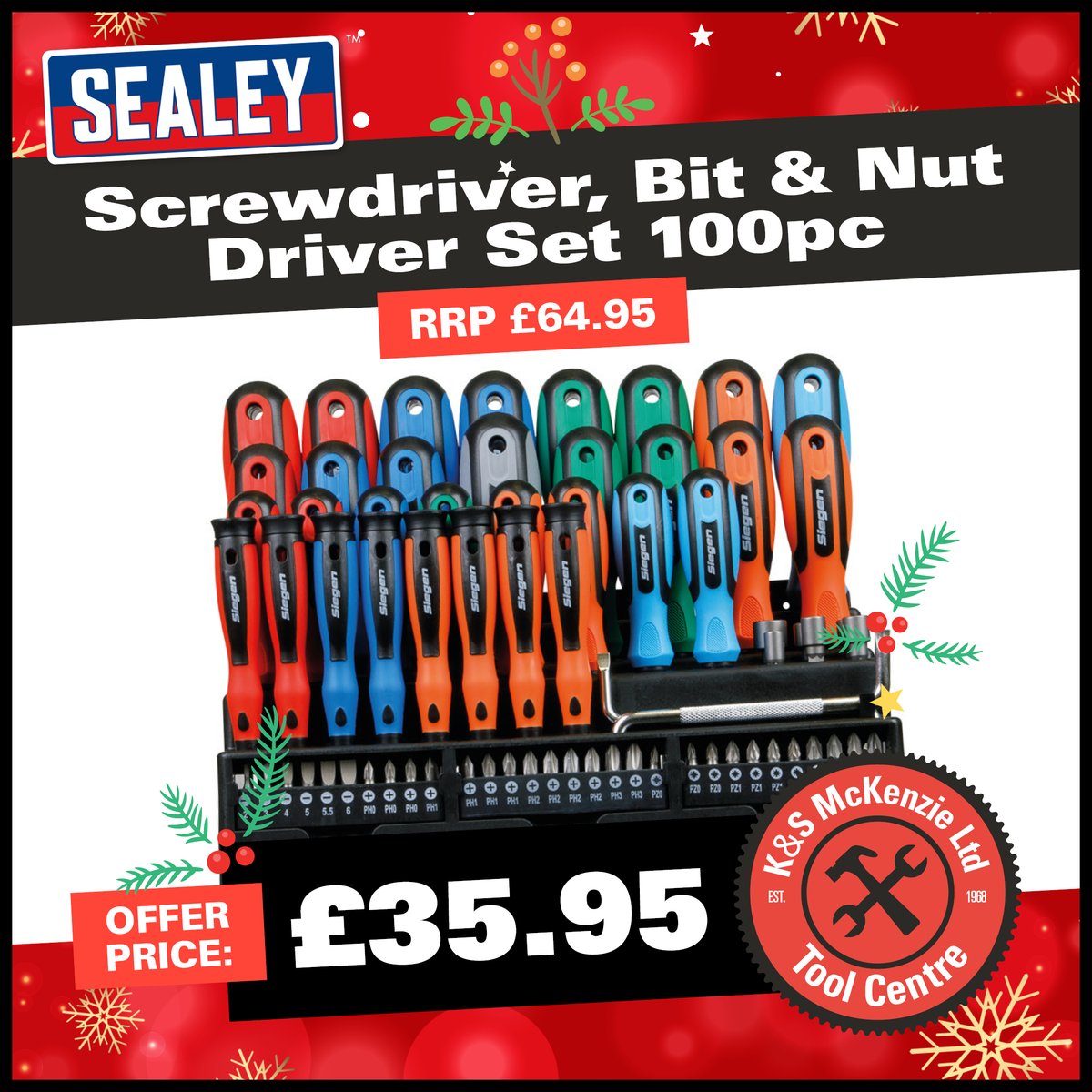 This December we are running a range of fantastic offers on Sealey products. 

Find this 100-piece screwdriver, bit and nut set plus more in our special offers brochure, here: toolcentrecarlisle.co.uk/publications