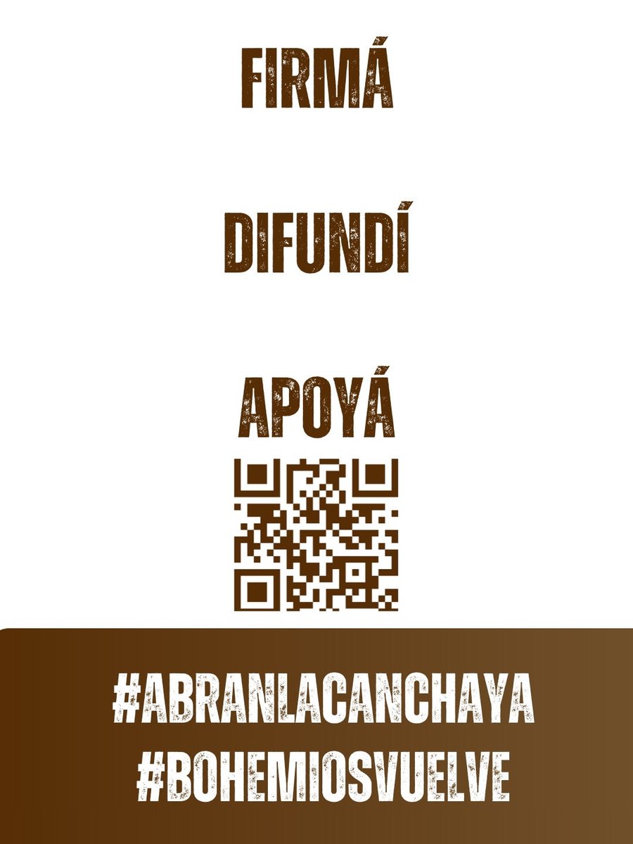 El derecho al deporte es de todos!!
Firmá. Difundí. Apoyá

#AbraLaCanchaYa
#BohemiosVuelve
<a href="/CluBohemios/">Club A. Bohemios</a>