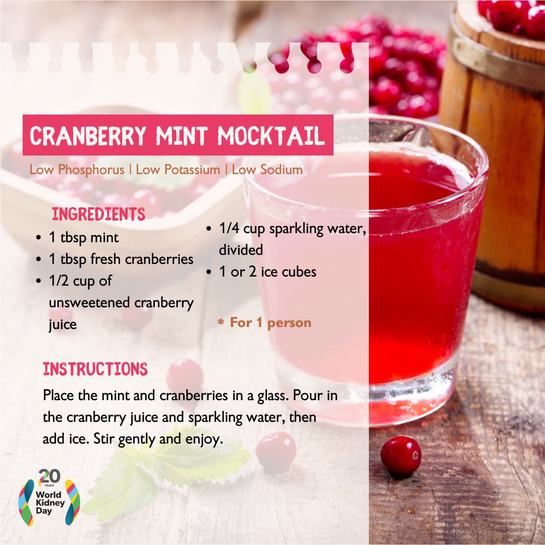 Let’s celebrate the holidays with a drink that’s bright, refreshing, and kind to the kidneys! 🍋 Share your favorite kidney-friendly creations with us.

#WorldKidneyDay #OurKidneysOurPlanet #KidneyHealthForAll