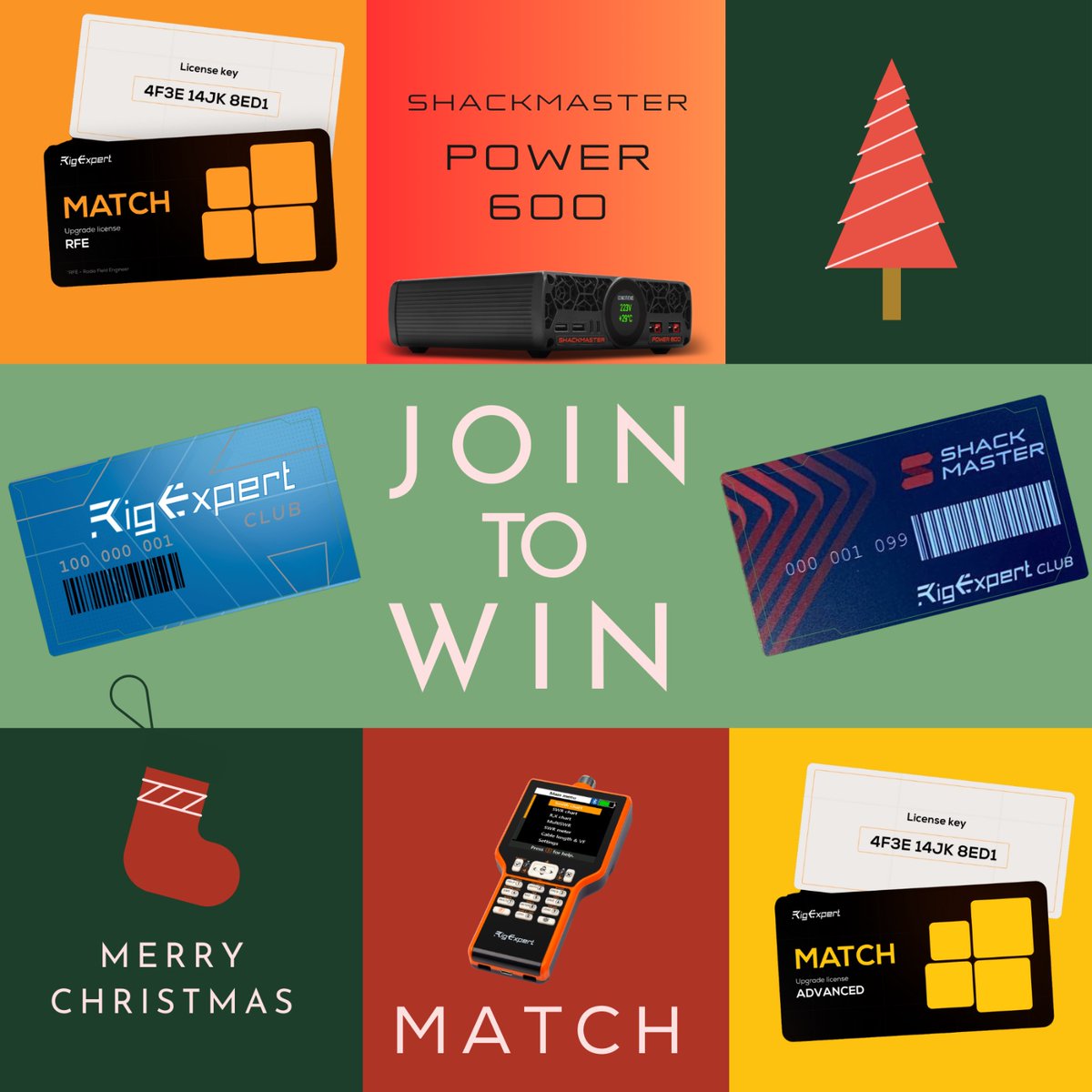🎄 RigExpert Club Christmas Giveaway!
Dec 3–29
Join &amp; win MATCH, Shackmaster Power 600, licenses + more!

✨ How to enter:
👍 Like + 🔁 Share this post + Follow us
OR
💳 Register your RigExpert device (each = 1 entry)

More Info - rigexpert.com/news/rigexpert…