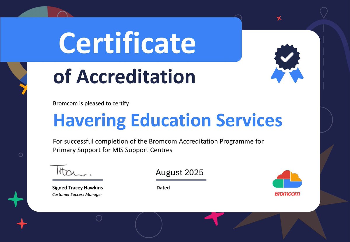 HES_orguk's tweet image. Our LMiS Support Team is now #Bromcom Primary accredited. This milestone strengthens our expert MIS support, with Secondary and Finance accreditations coming soon!