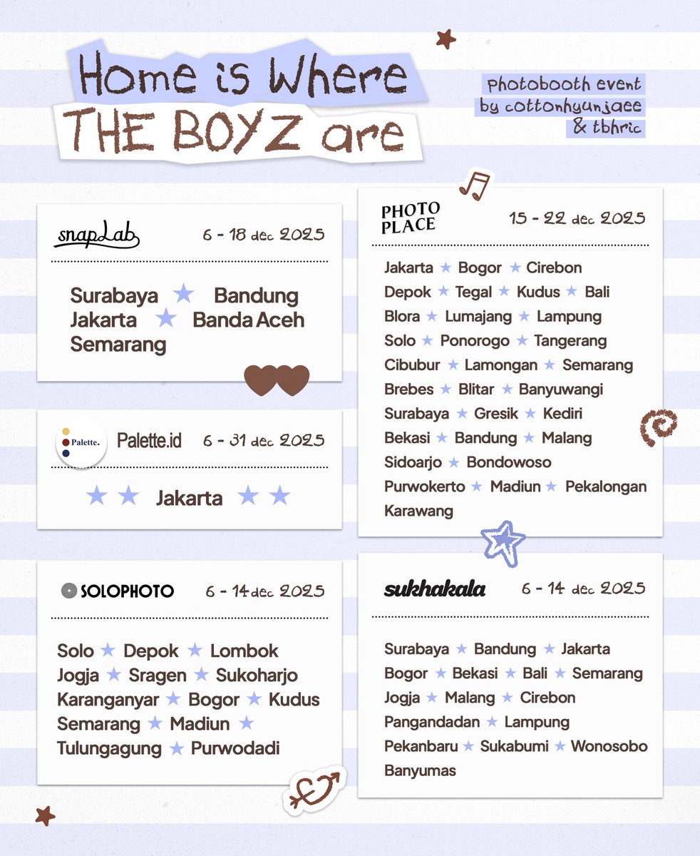 𝐇𝐎𝐌𝐄 𝐈𝐒 𝐖𝐇𝐄𝐑𝐄 𝐓𝐇𝐄 𝐁𝐎𝐘𝐙 𝐀𝐑𝐄
The Boyz 8th Anniversary Photobooth Event in Indonesia by <a href="/cottonhyunjaee/">shafa</a> &amp; <a href="/tbhric/">dara</a>

🗓 6th - 31st December 2025

Let's celebrate with us, Deobitna! #HOMEISTBZ 🏠

#THEBOYZ8thAnniversary
#THEBOYZ #더보이즈