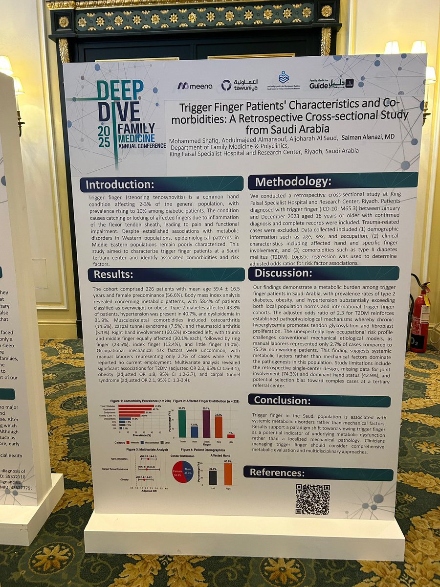 salbelasi's tweet photo. Had a great time at the DeepDive Conference! Loved meeting Family Medicine Doctors from across the Kingdom.
Also grateful for the chance to present both an article and a research poster.
Big thanks to the organizers and to Dr. @HadiEnazy for his continuous support.
#DeepDive2025 https://t.co/jzVL7IAEc9