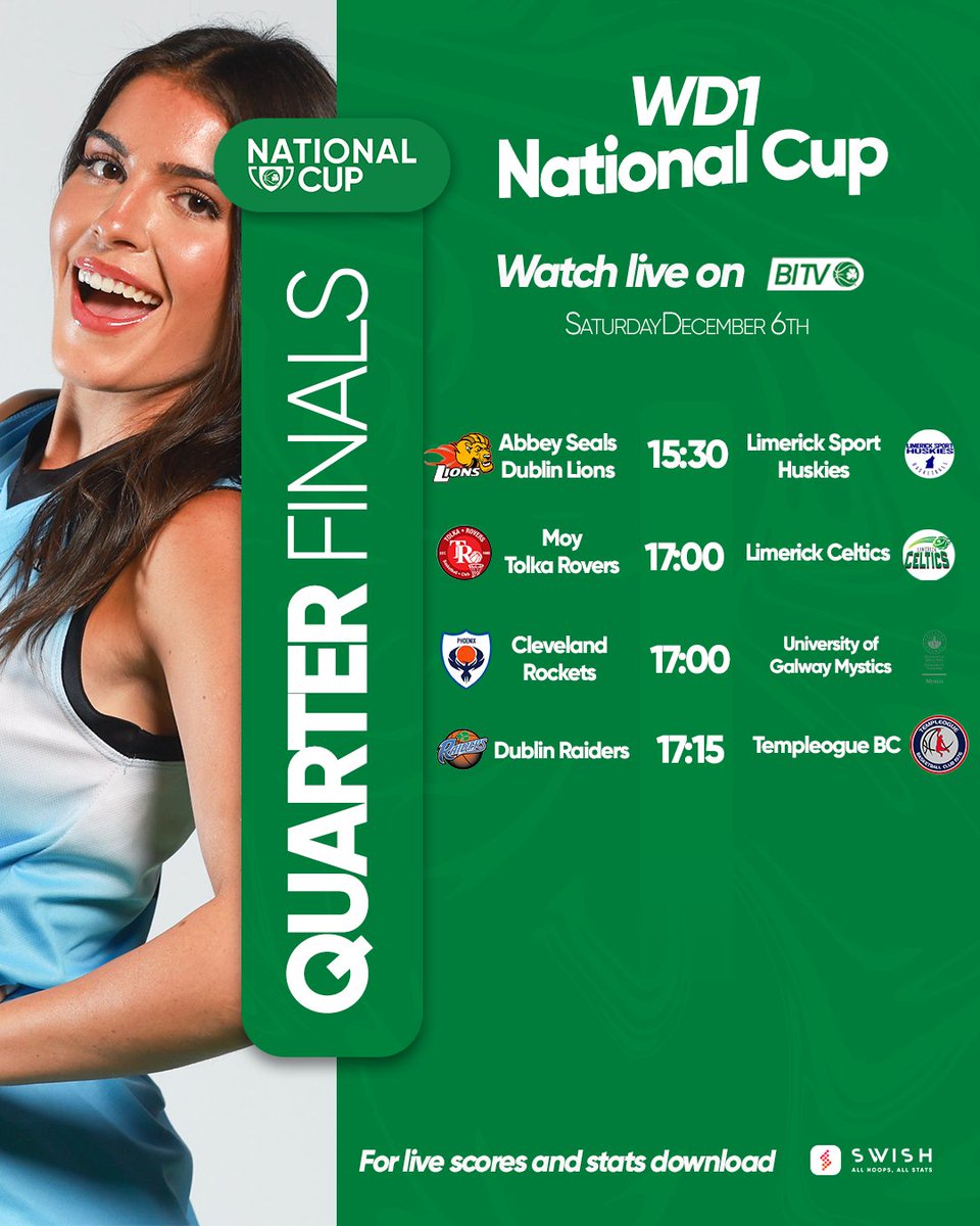 BballIrl's tweet photo. Two updated tip-off times in the Domino's WD1 National Cup this weekend 👇

Moy Tolka Rovers 🆚 Limerick Celtics
Dublin Raiders 🆚 Templeogue BC https://t.co/6dCkN2wIeu