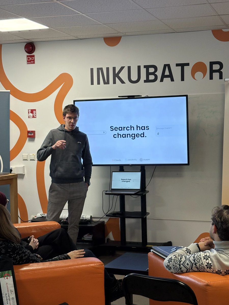 borutudovic's tweet photo. 50+ businesses listened as I shared Rankpilot for ranking on ChatGPT &amp; Google 
 
Key takeaways from talk:  

1. Ask questions to get engagement  

2. Relax when you speak (deep breaths help 😅)  

3.Focus on the problem your product solves..  

It was an amazing experience! https://t.co/FXK12TjFSk