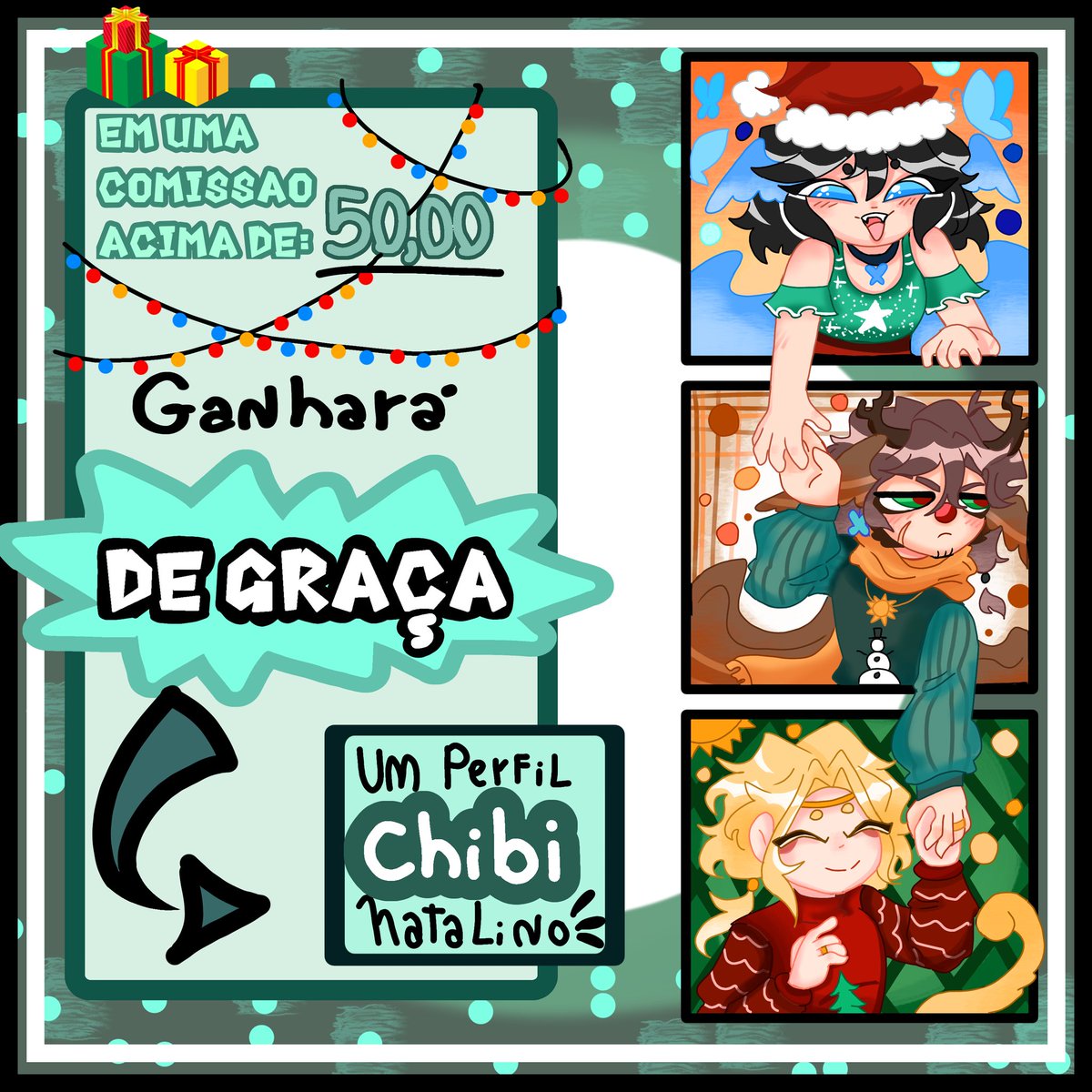 Elly_Frog's tweet image. 🍒🌲PROMOÇÃO DE NATAL🎄🎅

‼️Tenho dois avisos importantes!

1° promoção de natal nas comissões+perfil natalino gratuito para compras acima de 50,00 reais!

2° 🎁Sorteio surpresa!🎁
- Estarei sorteando um desenho

Mais informações seguem a linha ↓ ou falem comigo!