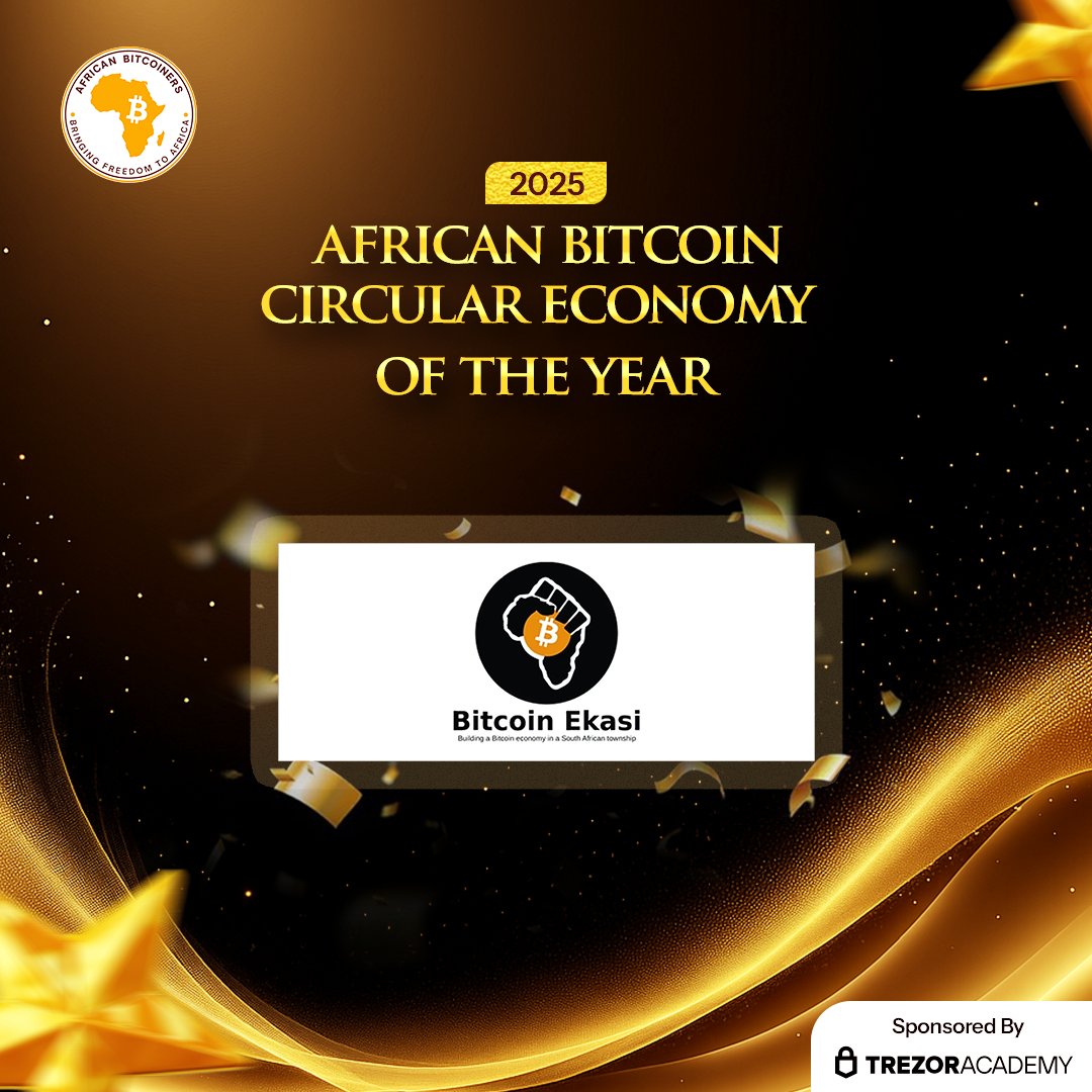 afribitcoiners's tweet image. 💥Celebrating  Bitcoin Ekasi as the African Bitcoin Circular Economy of the Year, 2025! 🇿🇦

We are profoundly honored to celebrate @BitcoinEkasi  founded by Hermann Vivier @vryfokkenou and led by Luthando Ndabambi @LuthandoSABTC as the African Bitcoin Circular Economy of the
