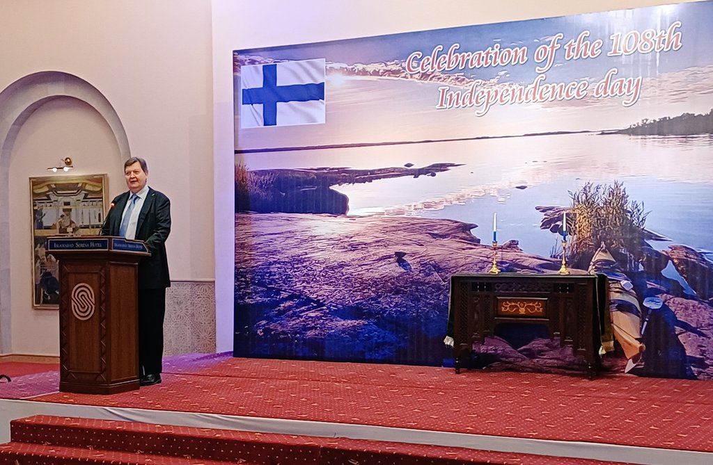 "Finland is closing its Embassy in Pakistan due to financial reasons as the defense spending of Finland has increased due to Ukraine-Russia war," - Hannu Ripatti, Finland's Ambassador to Pakistan said during their annual day event in Islamabad on 4th December. <a href="/Ulkoministerio/">MFA Finland 🇫🇮</a>.