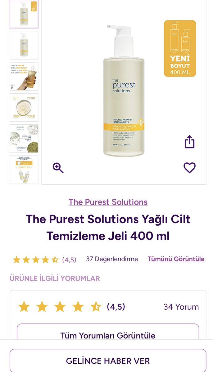 Sözde gratis %70 indiriminden purest yıkama jeli ve tonikleri alacaktım. Sabah tam 8.30 da sepetime indirimler yansımadan hatalar uygulama hata verdi. 4 dk sonra sözde tonikler tükendi. 7 dk sonra da yıkama jeli tükendi.