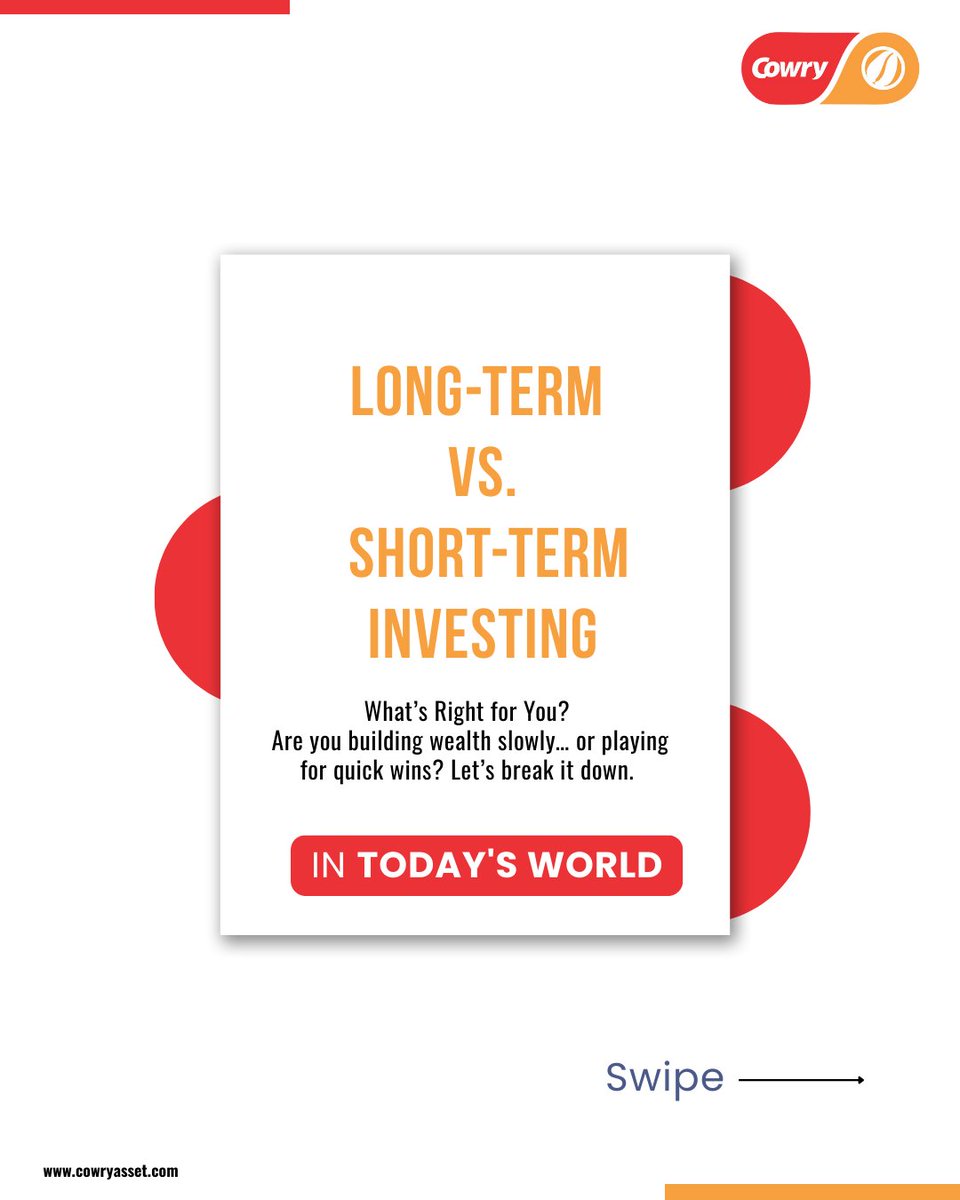 CowryAssetMgt's tweet image. Time is Money: Choose Your Timeline

Long-term growth or short-term wins? Discover which investment strategy suits your goals!

Invest Wisely!

#FinanceTips #CowryAsset #financialfreedom