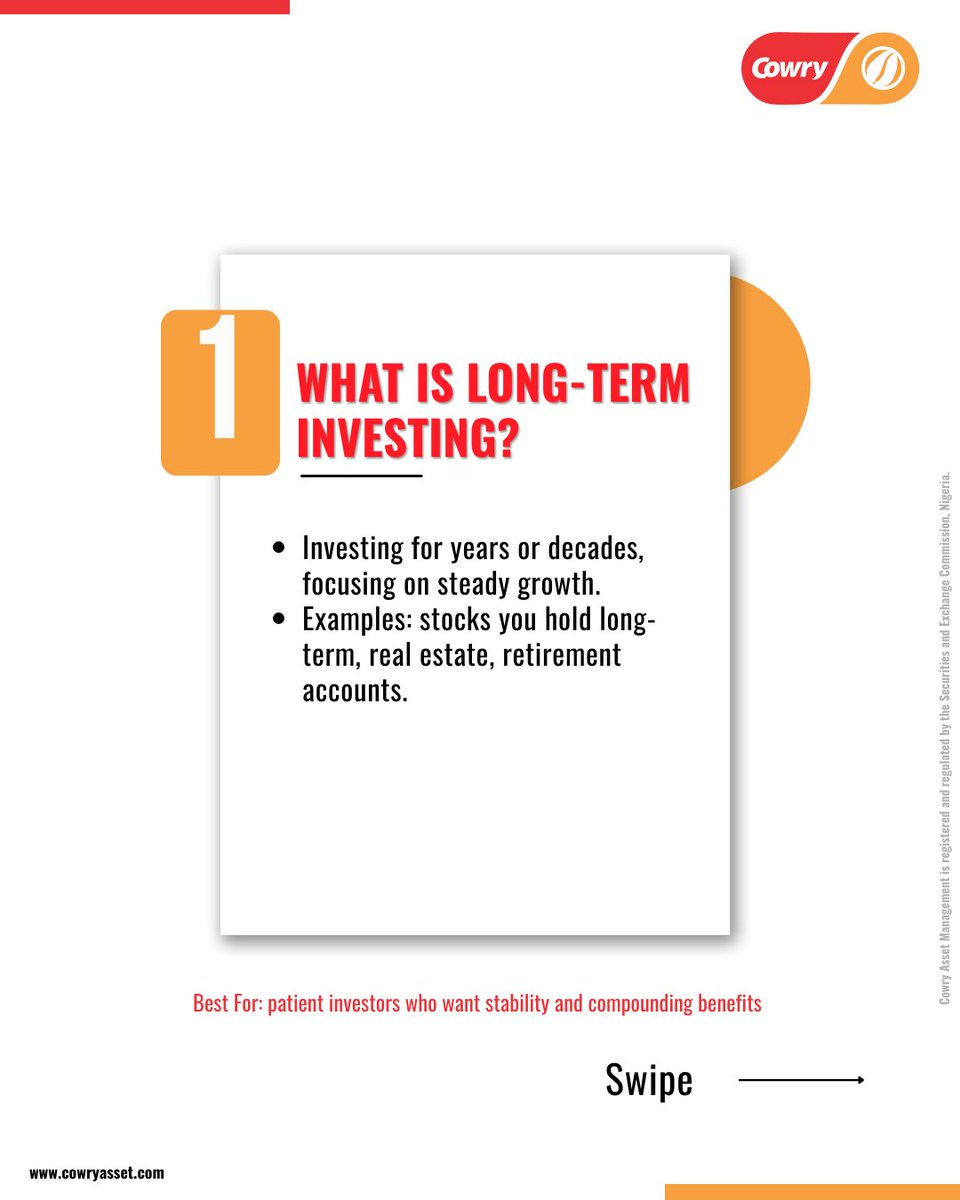 CowryAssetMgt's tweet image. Time is Money: Choose Your Timeline

Long-term growth or short-term wins? Discover which investment strategy suits your goals!

Invest Wisely!

#FinanceTips #CowryAsset #financialfreedom