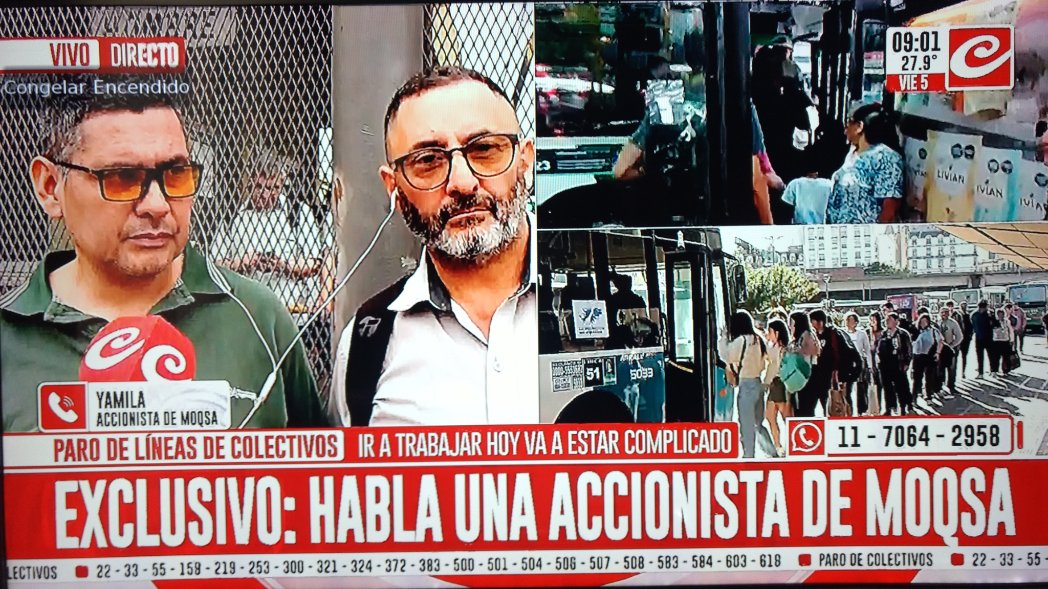 Cristia63969064's tweet photo. ESCÁNDALO #MOQSA 🚨
#ParoDeBondis
En Crónica TV habla Accionista del Grupo MOQSA. Dice que "si el boleto no está $2.000, no pueden pagar Sueldos", "Queremos Pagar pero no podemos". Luego se quebró, angustiada
#Linea159 #Linea219 #Linea300 #Linea372 #Linea584 #Linea603 #Linea619 https://t.co/K0Mvve5ce6