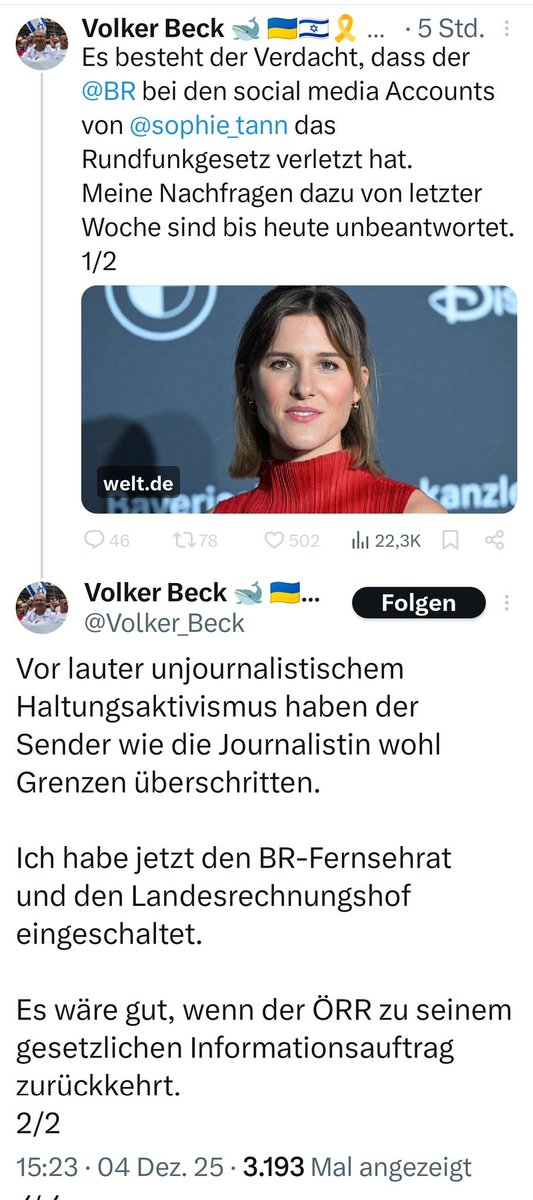 Man kann sich wirklich nur für Volker Beck schämen. Er ist längst Teil eines repressiven Apparats geworden, der versucht Presse- und Rundfunkfreiheit in Deutschland zu schleifen. Mit den Werten der grünen Partei ist dieses Vorgehen vollkommen unvereinbar.