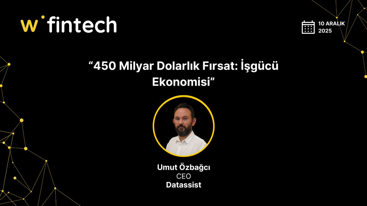 Webrazzi Fintech 2025'te Datassist (<a href="/datassist_ik/">Datassist</a>)  CEO'su Umut Özbağcı, işgücü ekonomisindeki fırsatları anlatacak.

🚀 Siz de yerinizi alın!
webrazzi.com/etkinlik/2025/…
#webrazzi #fintech25