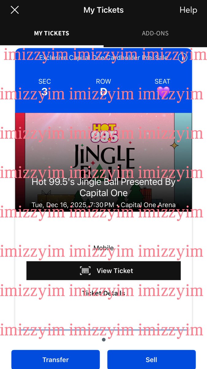 WTS Jingle Ball Washington DC
1 Ticket 
12/16/25

pls DM me if interested💜 

#MONSTAX #JingleBall2025 #wts