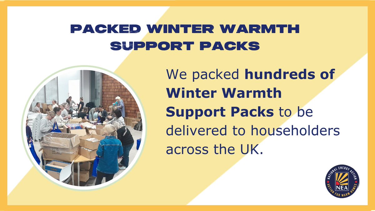 NEA_UKCharity's tweet image. Three things we did this week 🚨
 
We began planning the future strategic priorities of the charity, took part in the #BigGive and packed hundreds of Winter Warmth Support Packs.