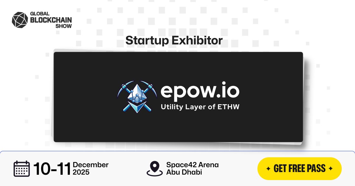 0xGBS's tweet image. We’re excited to welcome @epow_io as a Startup Exhibitor at the Global Blockchain Show 2025!

@epow_io delivers the full DeFi stack on EthereumPoW (ETHW) — featuring a no-code ERC-20 Token Creator, a native DEX for swaps and liquidity, on-chain analytics dashboards, LP locking, a…