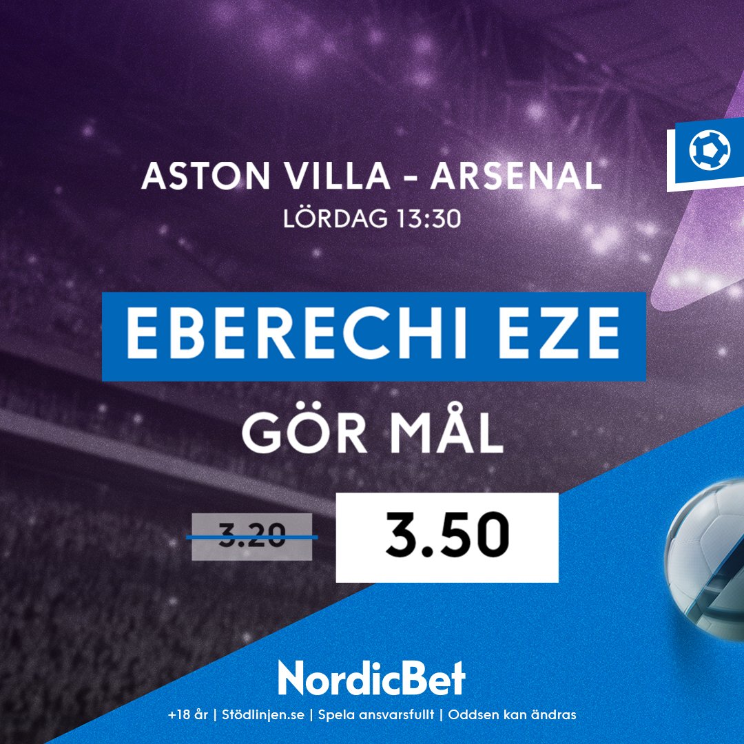 Vi har löst oddsboostar till hela PL-dagen. Bland annat nedan till 13.30-matchen mellan Aston Villa och Arsenal. 🏴󠁧󠁢󠁥󠁮󠁧󠁿💥

Alla odds: go.nordicbet.com/PL-SV

+18 år | stödlinjen.se | Spela ansvarsfullt