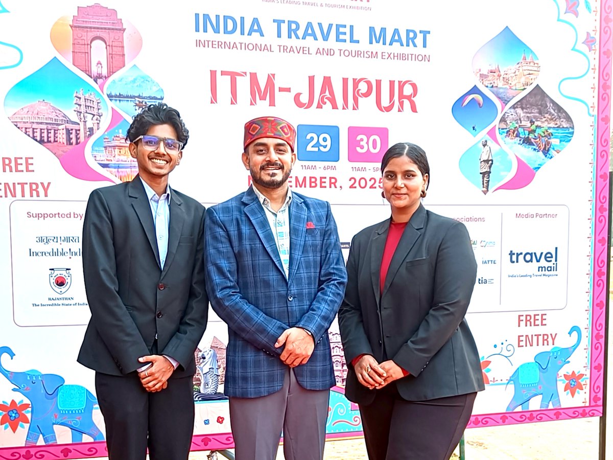 AmityUniJaipur's tweet image. Amity School of Hospitality (Amity University Rajasthan) served as the Volunteer Partner for India Travel Mart 2025 in Jaipur. Our students gained critical exposure by engaging with industry professionals at this major exhibition. 
#IndustryExposure #AmityUniversityRajasthan