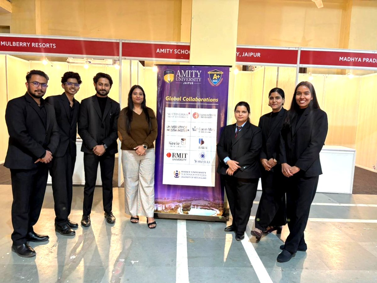 AmityUniJaipur's tweet image. Amity School of Hospitality (Amity University Rajasthan) served as the Volunteer Partner for India Travel Mart 2025 in Jaipur. Our students gained critical exposure by engaging with industry professionals at this major exhibition. 
#IndustryExposure #AmityUniversityRajasthan