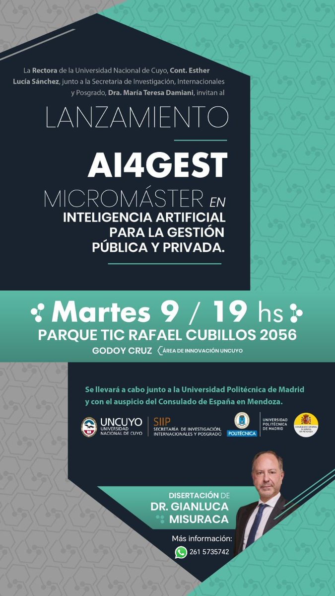 📢 Compartimos el lanzamiento de "Micromáster AI4GEST - Inteligencia Artificial aplicada a la Gestión Pública y Privada", impulsado por <a href="/UNCUYO/">UNCUYO</a> 

(Sigue 👇)