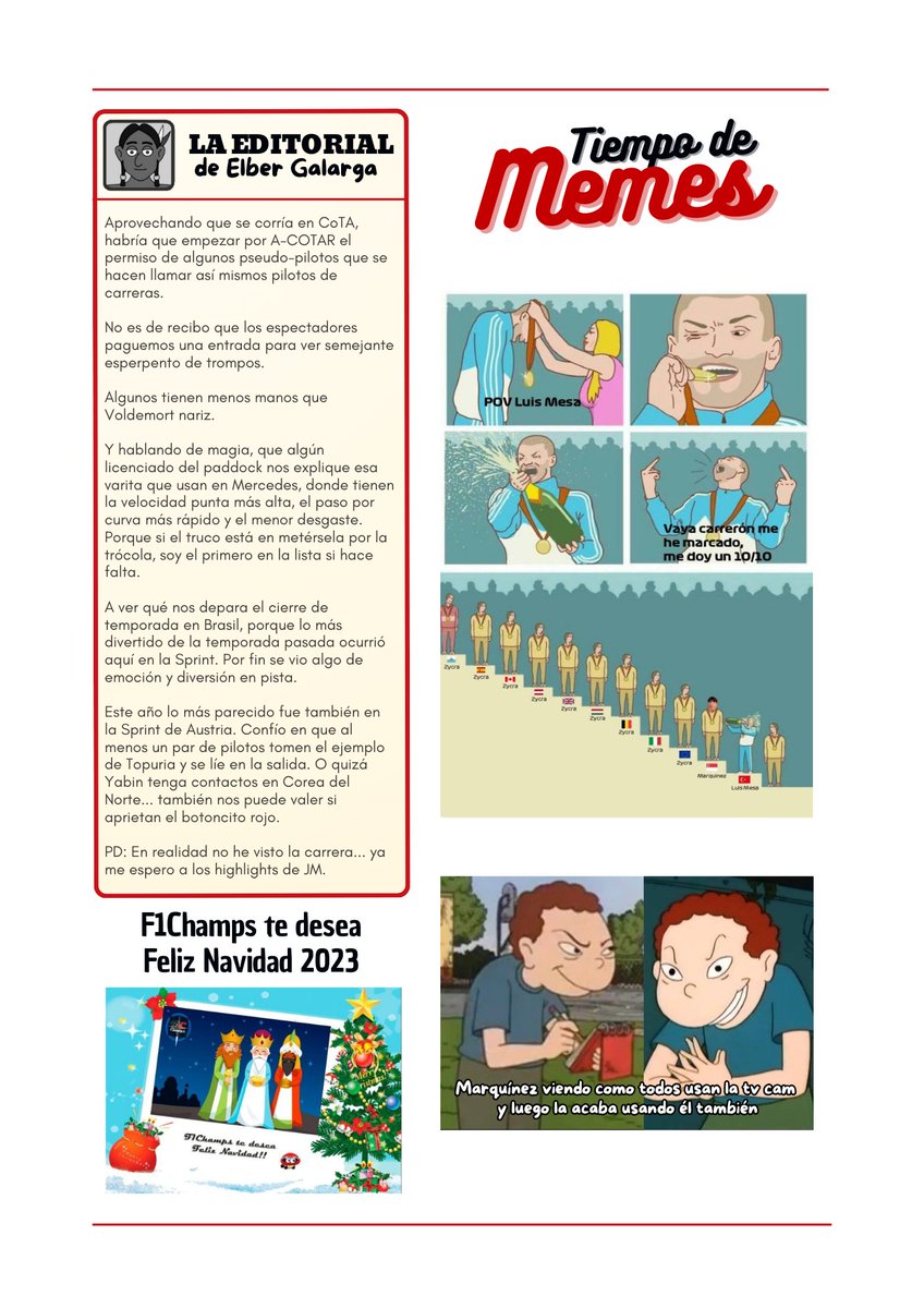 📝✅ Revista oficial correspondiente al Gran Premio de Estados Unidos 2025 de F1Champs 🇺🇸.