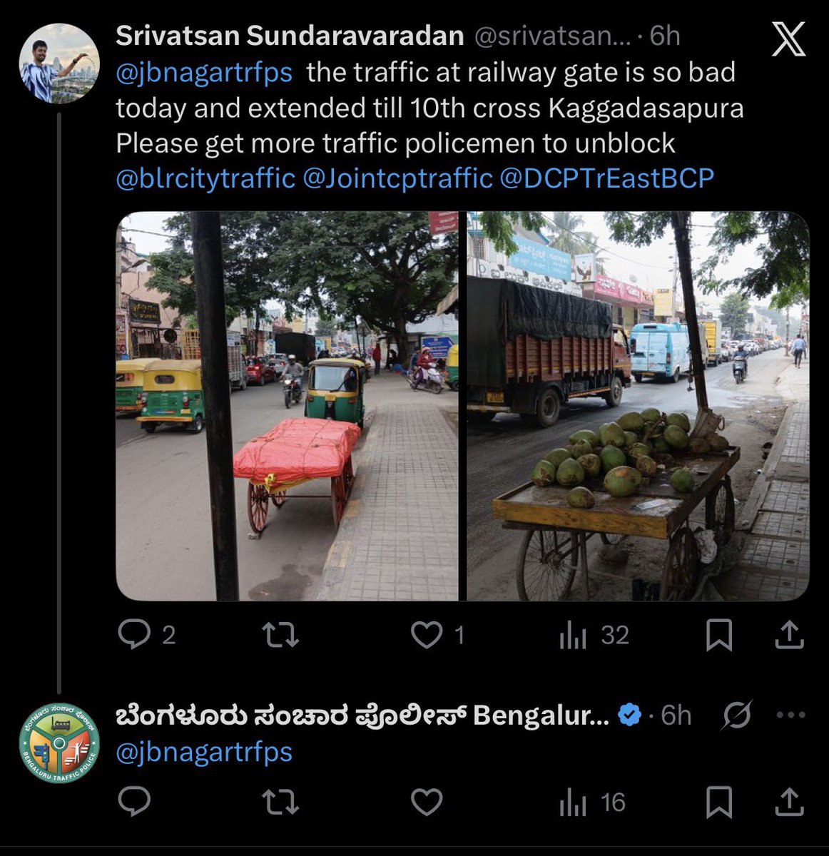 FixingBengaluru's tweet photo. BTP tagging stations is like forwarding WhatsApp messages — everyone “noted,” nobody acted. Bengaluru needs closure, not copy-paste replies.
Tag the friend who suffers this daily.
#Bengaluru #TrafficFix @blrcitytraffic https://t.co/UzqXTrmkHG