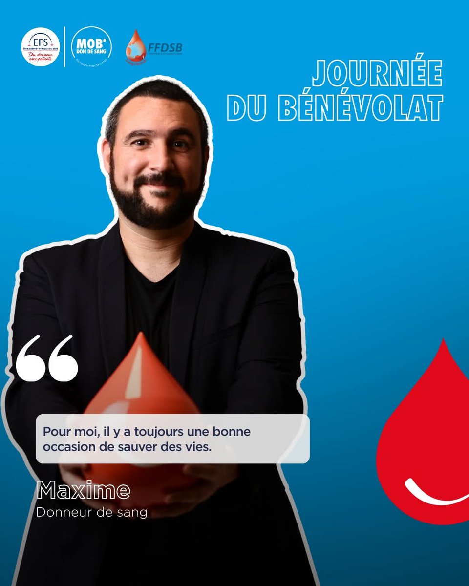 🩸Donner son sang, c’est 1 heure pour sauver jusqu’à 3 vies.

<a href="/EFS_dondesang/">Établissement français du sang</a> agit pour répondre aux besoins des patients, mais sans donneurs, rien n’est possible.

Les réserves baissent, la solidarité compte plus que jamais !

Et si aujourd’hui, c’était vous le héros du jour ? ❤️
