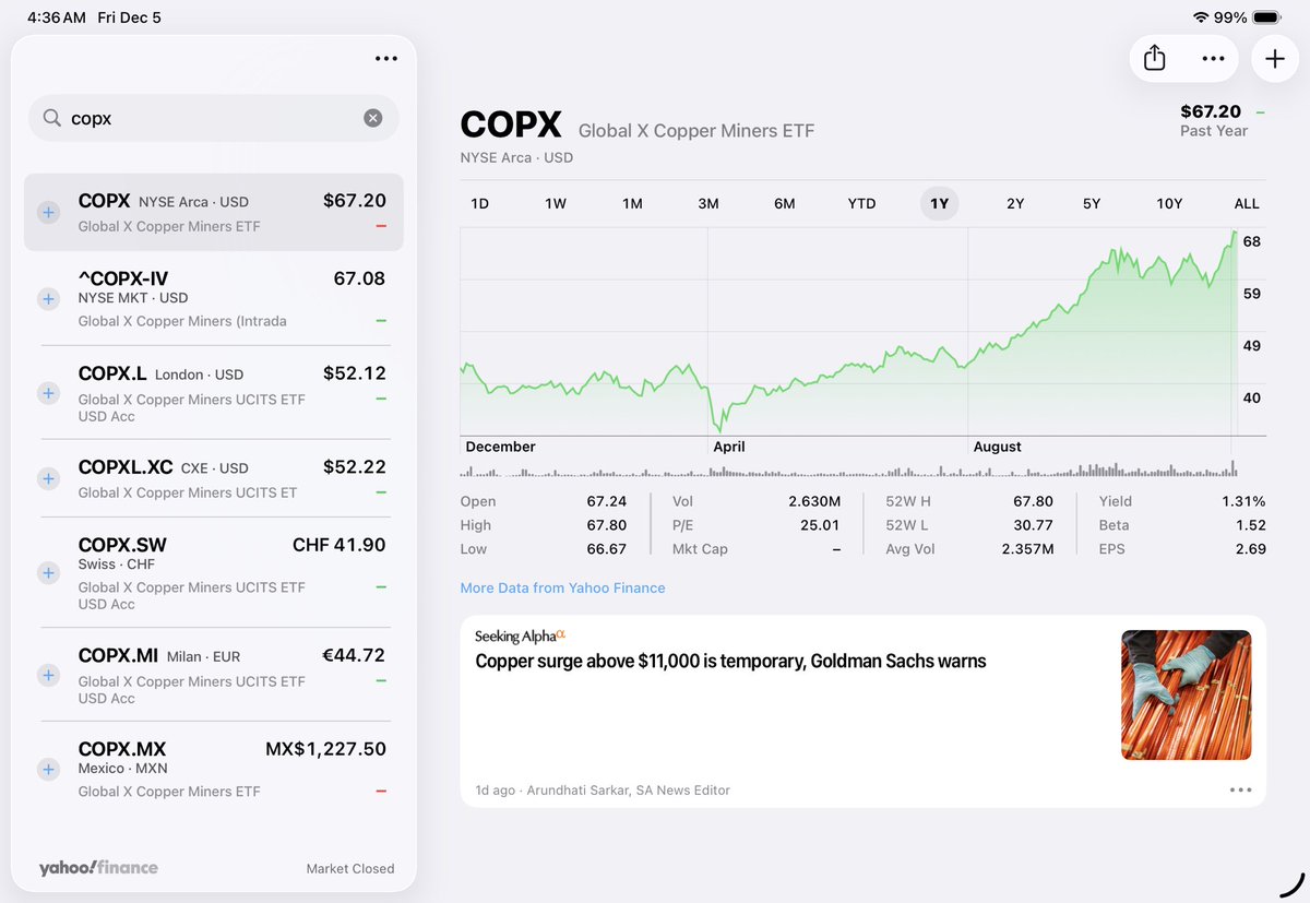 $GLD $SLV $COPX Gold Silver Copper 🥇🥈🥉📈