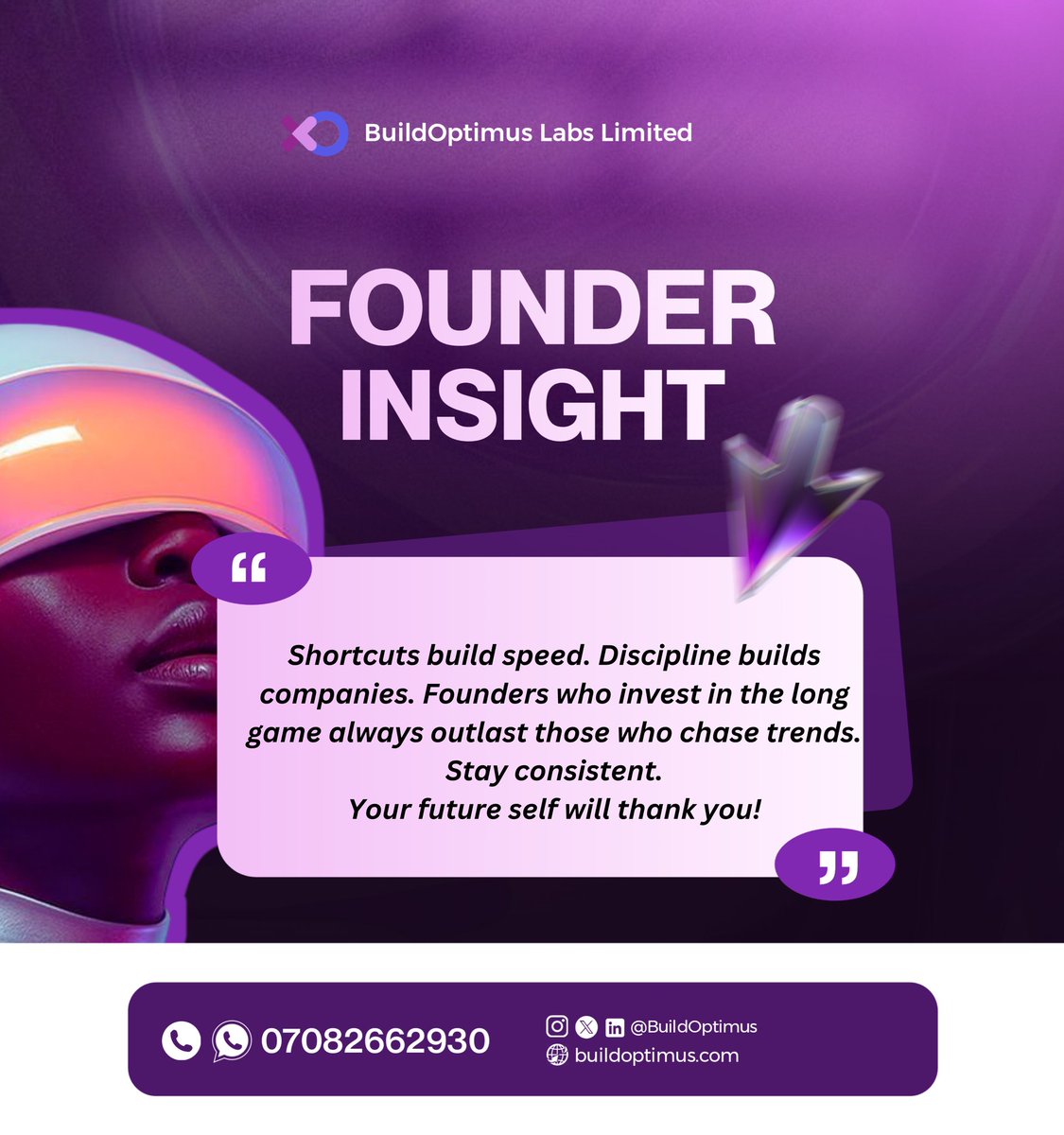 buildoptimus's tweet photo. Long-term thinkers build what short-term thinkers can’t even imagine.
Every decision you make today is compounding into your future.
Play the long game.
#founderinsight #startupmindset #techleadership 
#buildoptimus #fyp #trendingpost https://t.co/s5T31gtKHi