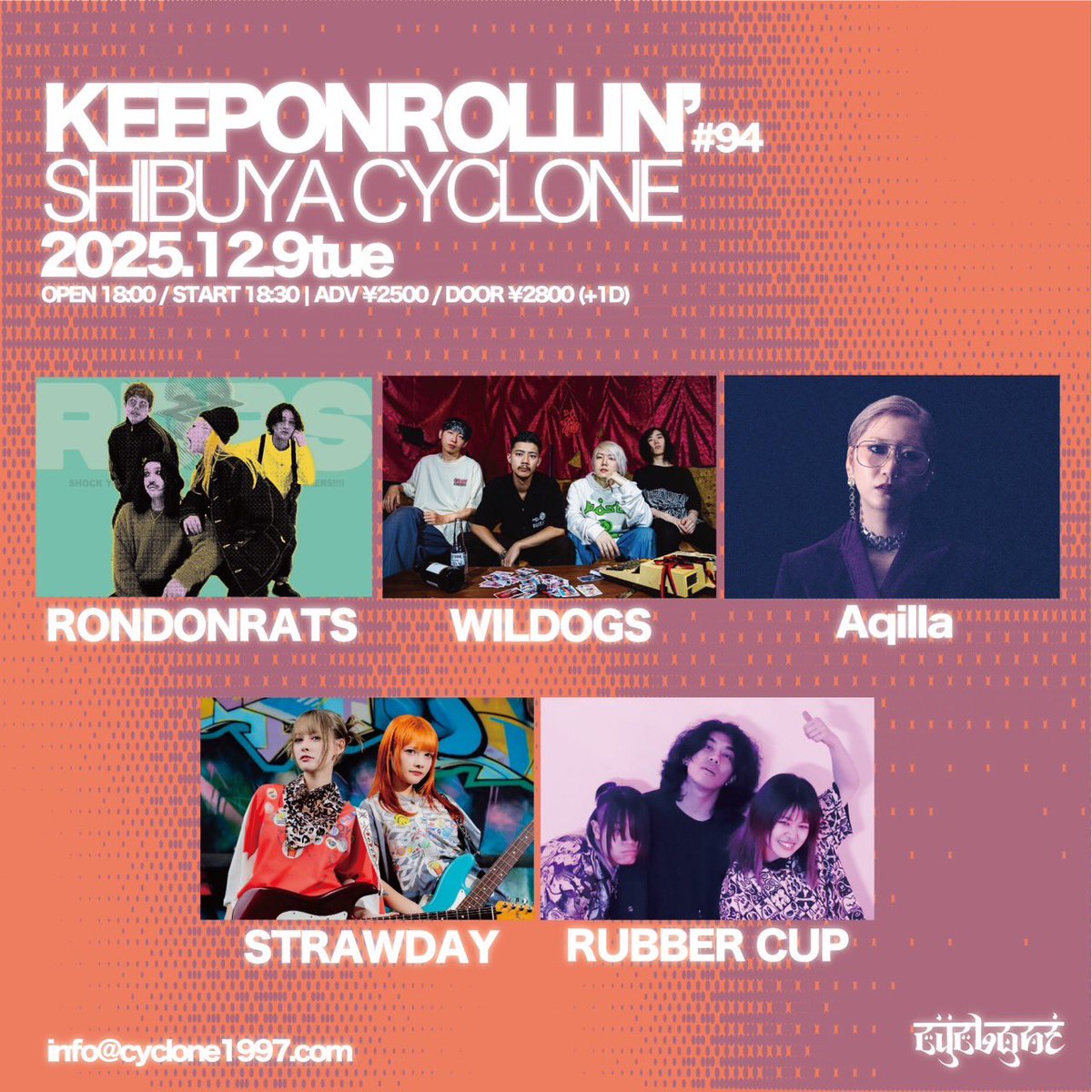 Sun_sharp's tweet image. 今月の予定🥁

12/09 渋谷CYCLONE 20:50 🐶
12/11 俺誕生日
12/12 新宿ANTIKNOCK 18:20 🐶
12/13 国分寺MORGANA 🏄‍♂️
12/18 中野MOONSTEP 20:25 🐶

待ってます🎁

#wildogs