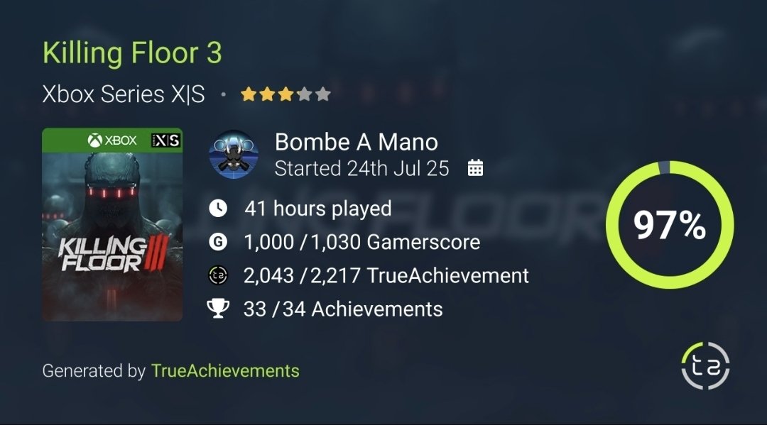 Looks like we are heading back into the killing floor. For one achievement. I mean atleast give us 5?