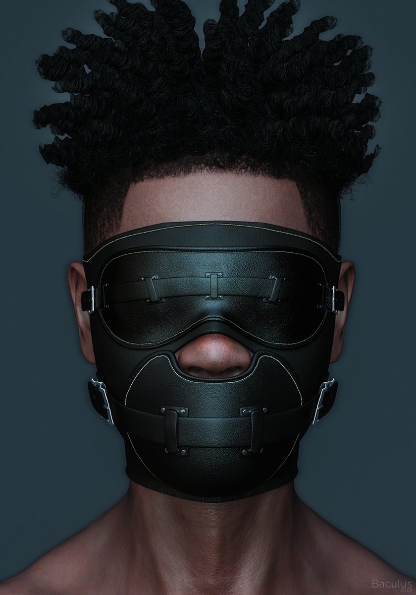 Malachi in his 'Shut the Fuck Up' mask.
#3dart #bdsm