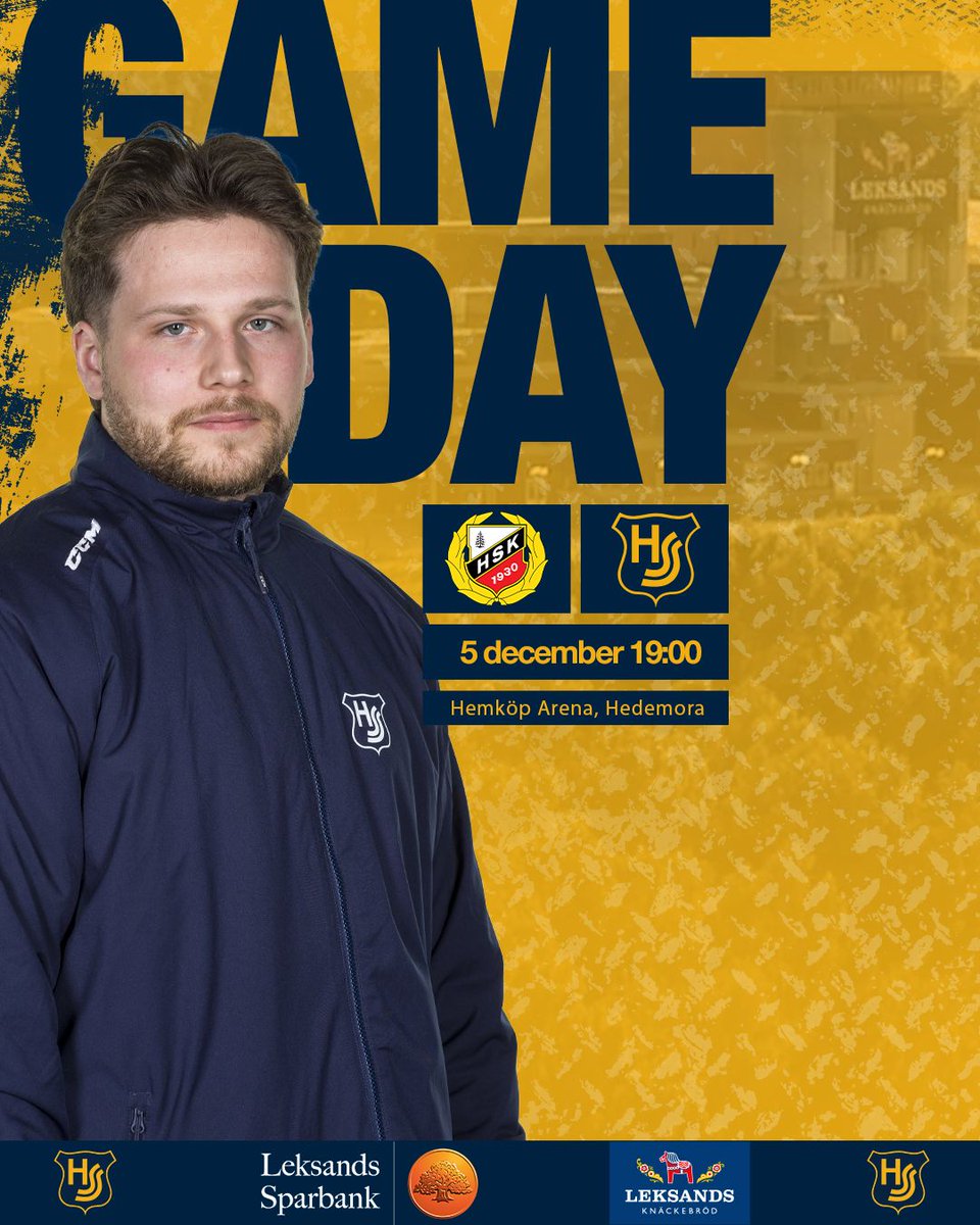 Gameday - HockeyTrean Dalarna
🆚: Hedemora SK
🕒: 19:00
📍: Hemköp Arena, Hedemora
📺: SvenskHockey.TV
📈: stats.swehockey.se (Region Väst -> HockeyTrean)
#HSShockey