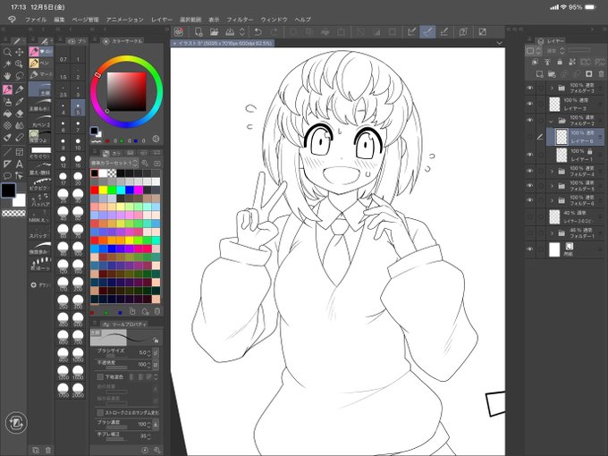 僕、主線の強弱をつけるの苦手だから一回全部描き切ってから加筆するんだけど、するとしないとだと絵の見栄えがグッと違ってくるから不思議よね本当に 