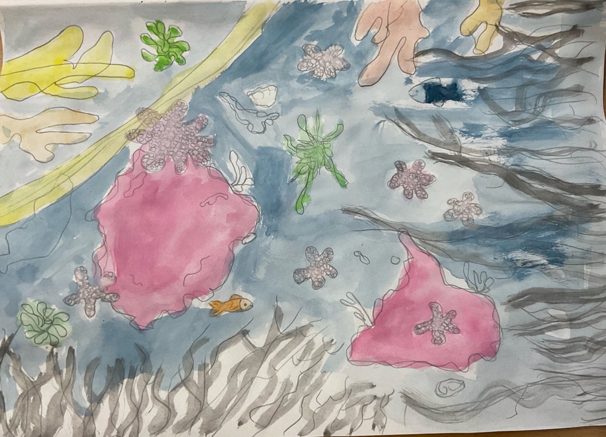 6A loved recreating a page from The Hidden Forest by Jeannie Baker. They used watercolours, paint, and tissue to make beautiful underwater scenes. 🌊🐠 <a href="/the_atlp/">The Arthur Terry Learning Partnership (ATLP)</a>