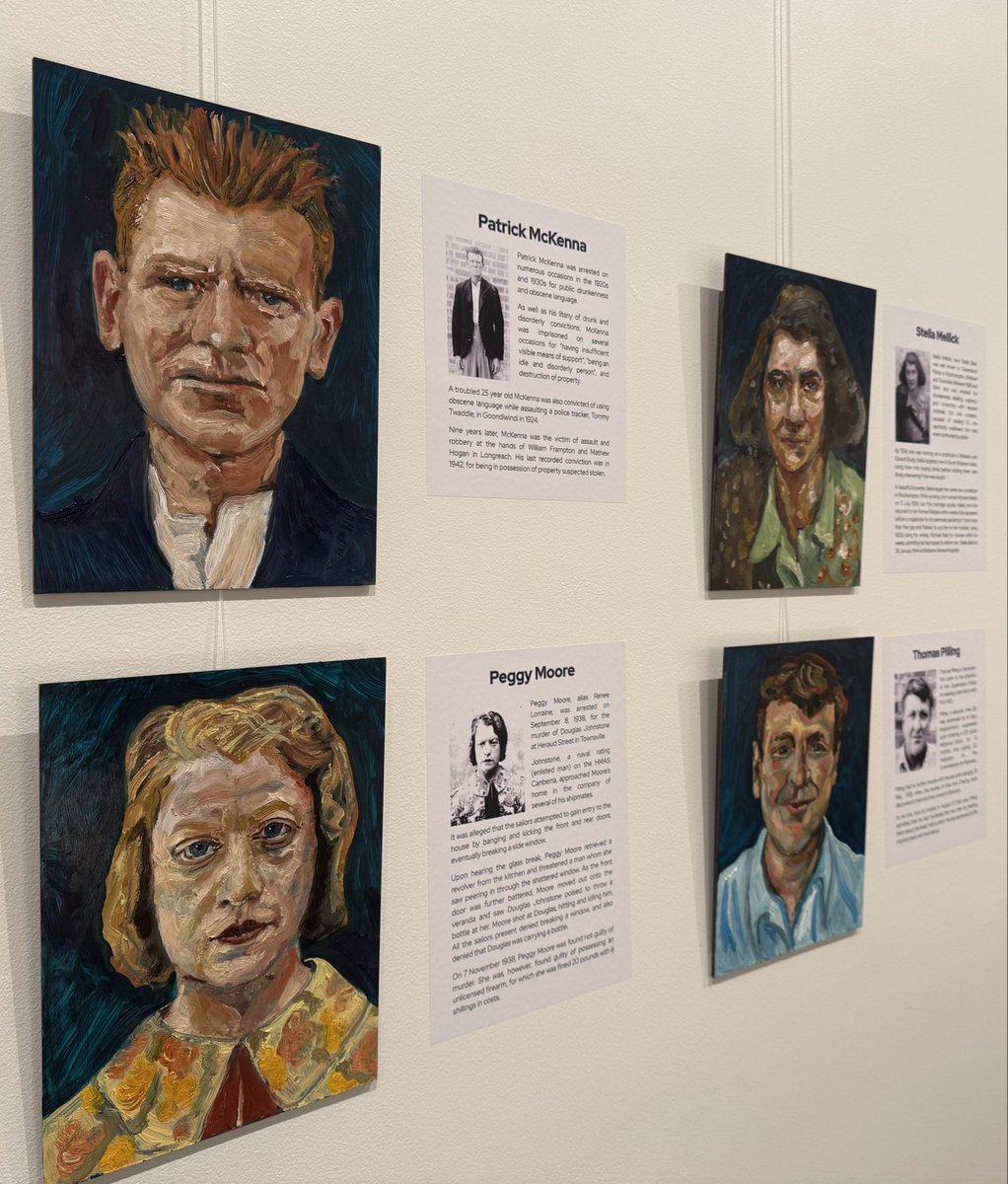 A wonderful exhibit of mugshot portraits just opened at the Queensland Police Museum. Come check it out at the QPS HR, 200 Roma St Brisbane. #policinghistory #portraitpainting