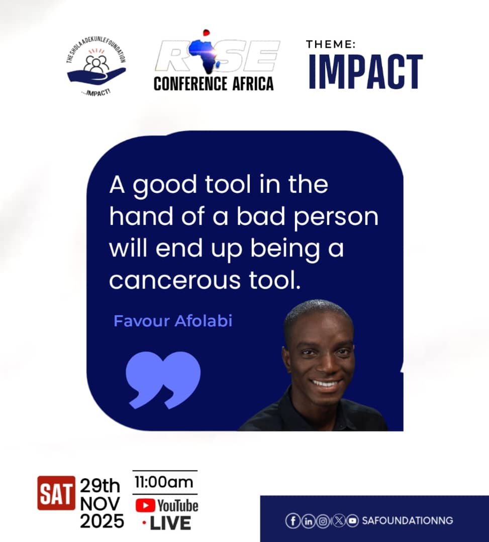 sa_foundationng's tweet photo. A few notes to ponder on from the first session, in our just concluded annual Rise Conference Africa program.

"Bridging the Gap: Education, Skills and Opportunities for Young People in the Digital Age."

Speaker: Favour Afolabi 

#riseconference2025
#safoundation
#impact

👇👇👇 https://t.co/t0jje58IXv