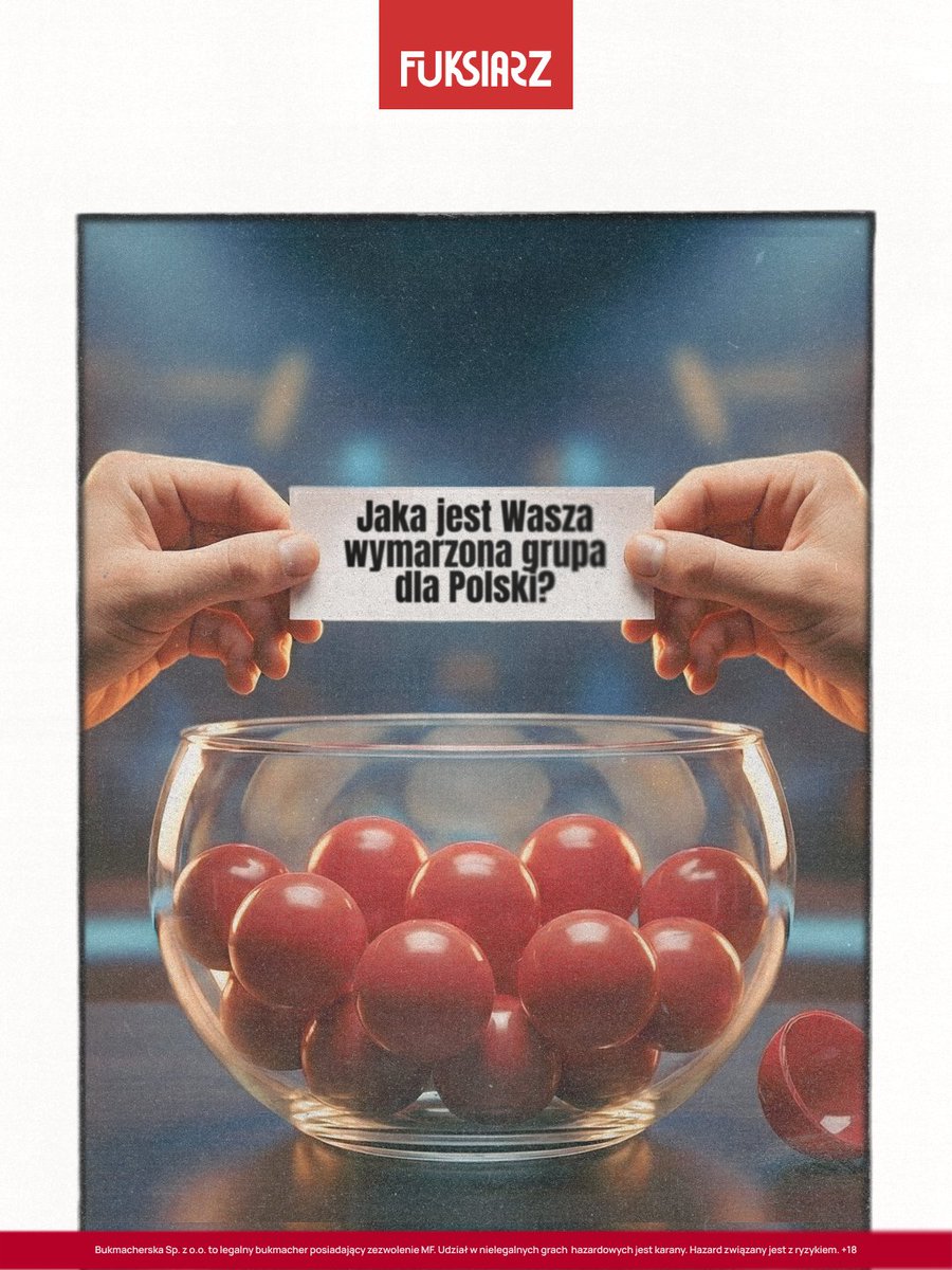 Już dziś po godzinie 18 poznamy potencjalnych rywali reprezentacji Polski na Mistrzostwach Świata! 🌍

Na kogo chcielibyście trafić w przypadku awansu? 🤔 Dajcie znać w komentarzu! 💬

Życzenie admina? USA z pierwszego koszyka! 🇺🇸

Zakłady na zbliżające się losowanie grup