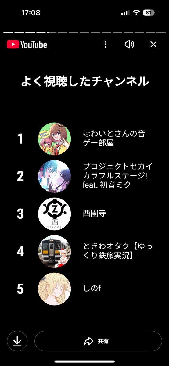 ほわいとさんのチャンネルよく見てるらしいですあとプロセカより