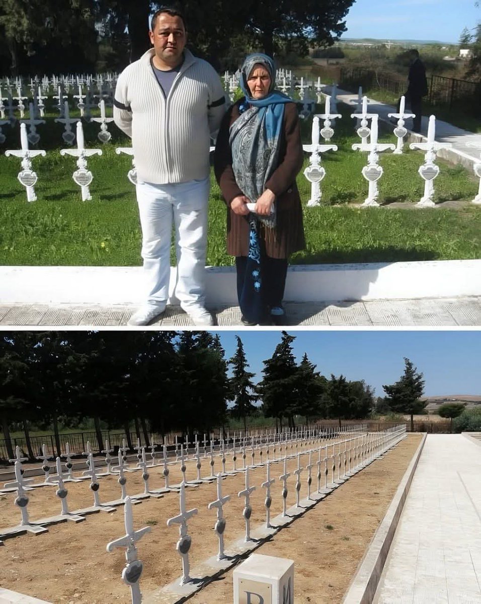 Тунис.
Место о ком нас нико није учио.
А морали су - јер постоје тишине које су гласније од сваке лекције.

На овој фотографији су Вагдија Хамди и њен син Мажуб.
Не носе српска презимена.
Не говоре наш језик.
Али већ деценијама чувају оно најсветије - наше мртве, наше душе, нашу