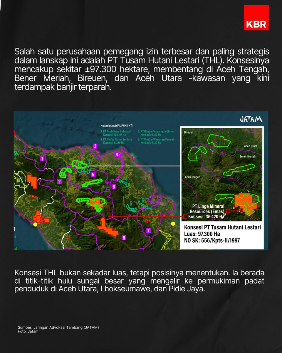 Wilayah Aceh mengalami penggerusan hutan yang signifikan akibat berbagai faktor seperti perambahan untuk perkebunan dan pertambangan, pembalakan liar, dan konversi lahan.

Wilayah hulu sungai di Aceh telah dialihkan menjadi Hutan Tanaman Industri (HTI).
Hutan alam digantikan